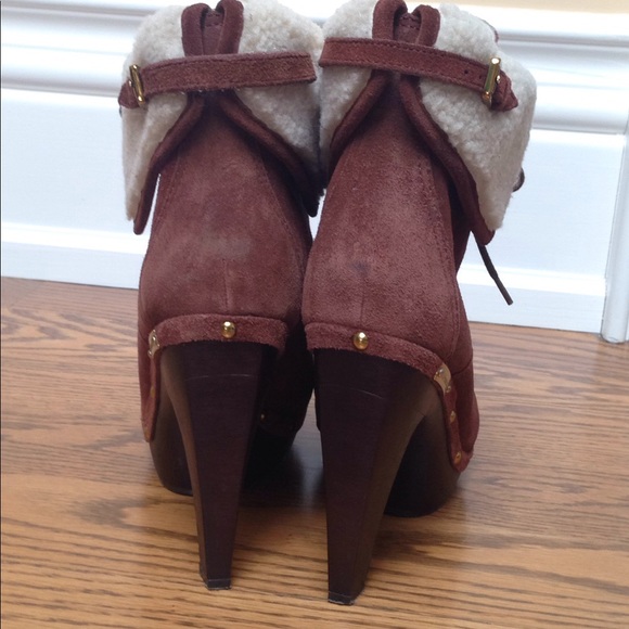 BCBGeneration Brown Suede Platform Lace-up Bootie - Picture 5 of 9